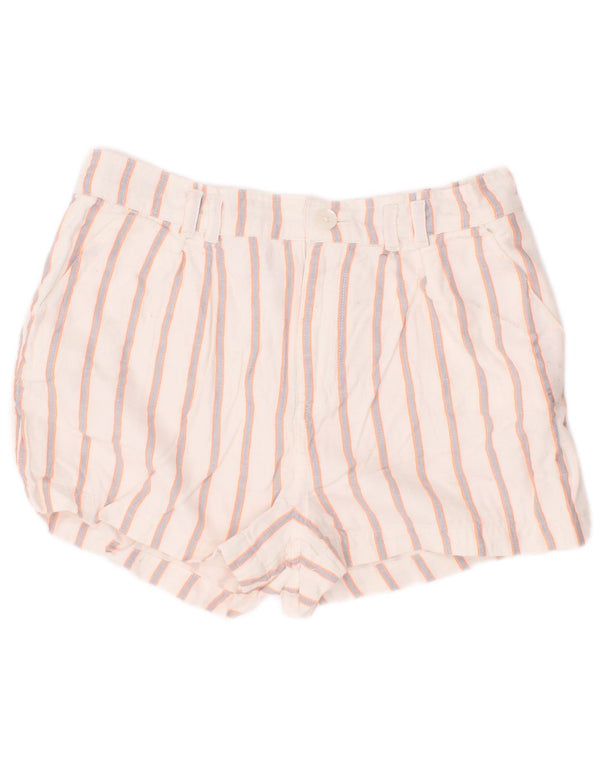 Tommy Hilfiger Boys Chino Shorts 11-12 anos W26 viscose listrada branca