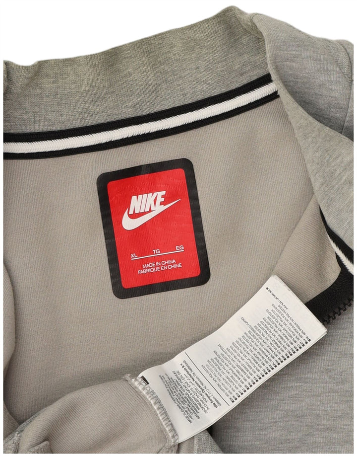 Jaqueta Nike masculina de agasalho grande cinza manchado de algodão