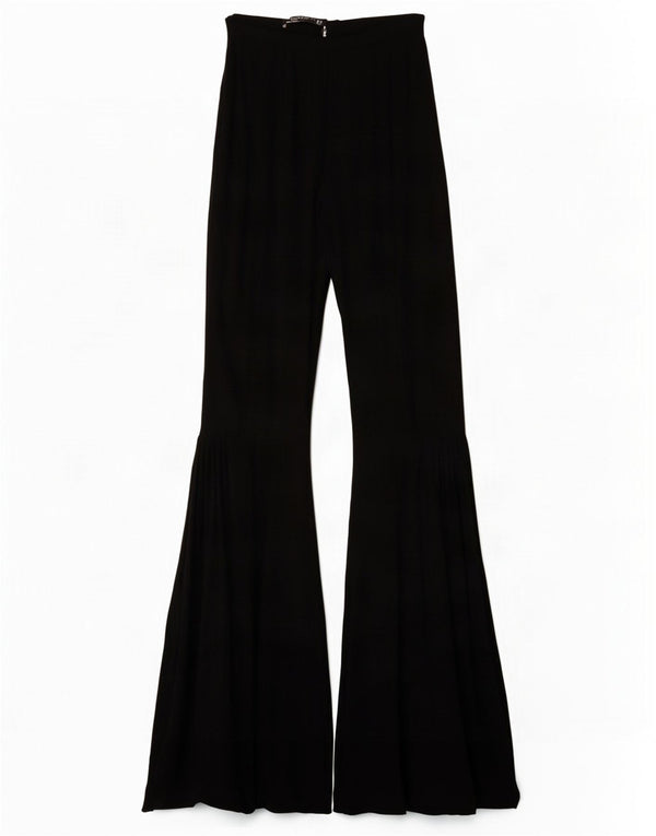 Calça feminina casual Zara Flare XS W24 L32 preta