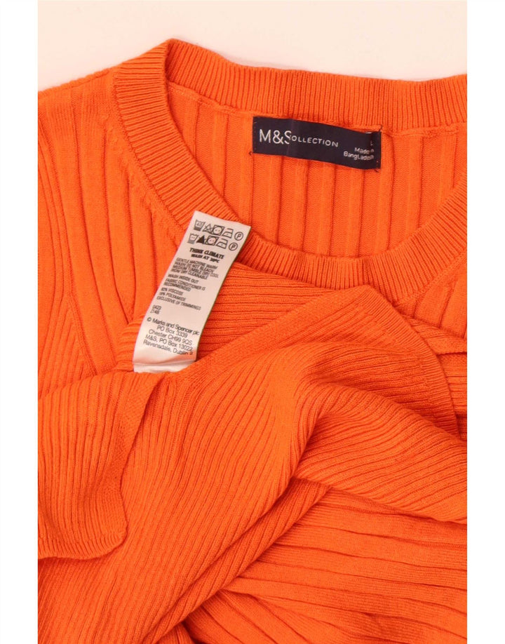 Colete feminino Marks & Spencer UK 14 grande viscose laranja