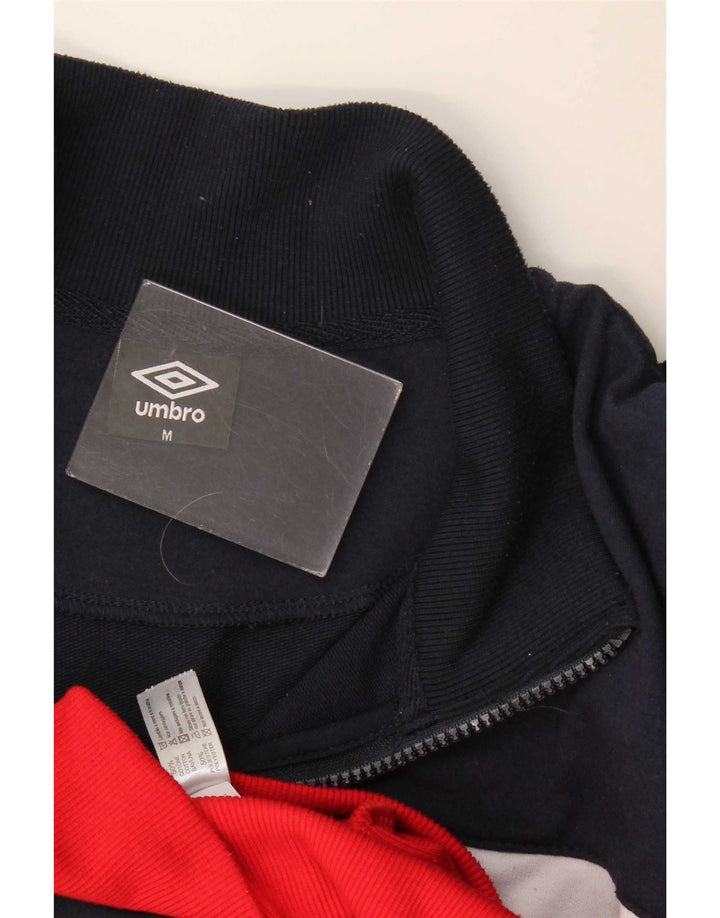 Jaqueta masculina de agasalho gráfico Umbro médio azul marinho algodão colorblock