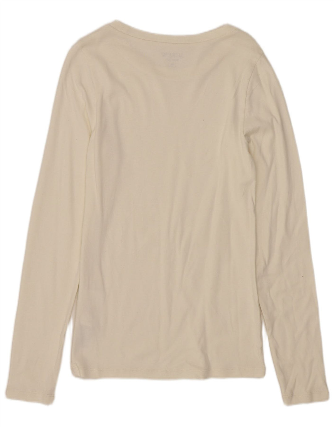 J. Crew Top feminino Perfect Fit manga comprida Reino Unido 12 algodão branco médio