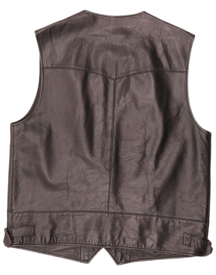 Colete de couro masculino VINTAGE UK 40 grande couro preto