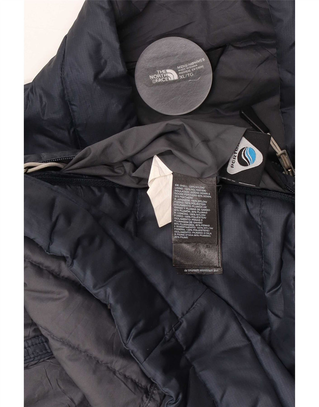 Jaqueta acolchoada masculina The North Face UK 42 XL azul marinho nylon