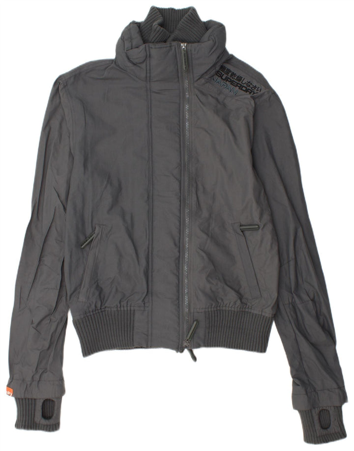Jaqueta de chuva feminina SUPERDRY Graphic UK 14 poliamida cinza médio