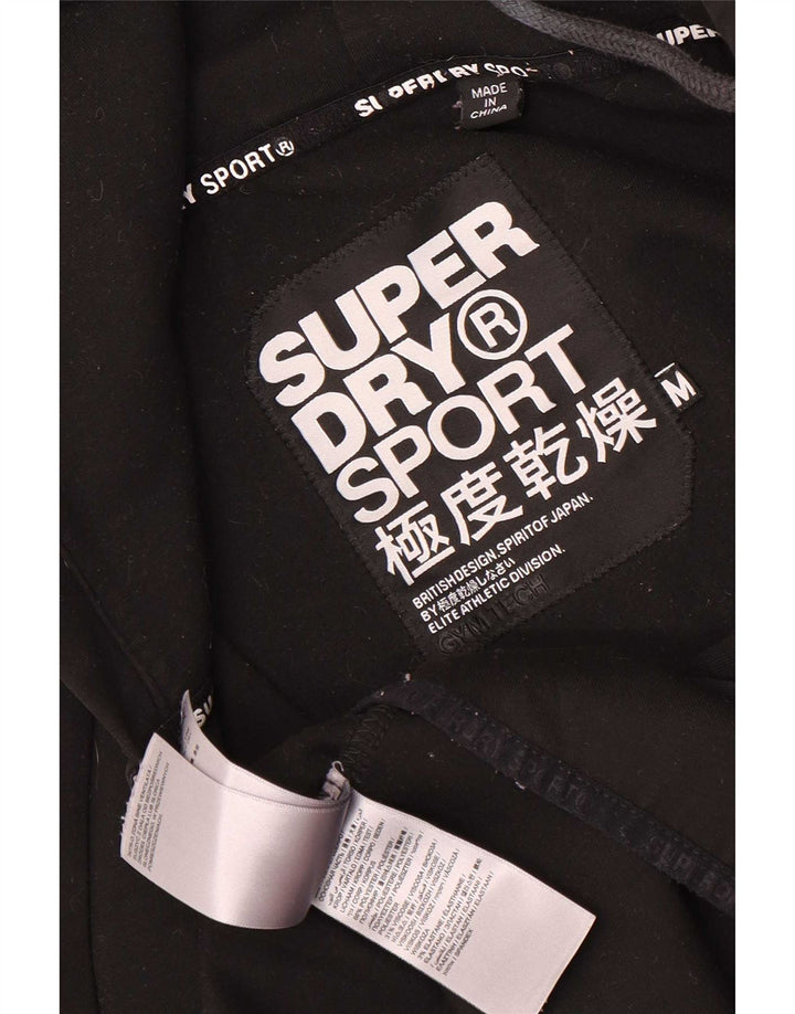 Suéter Superdry feminino com capuz e zíper UK 12 poliéster preto médio