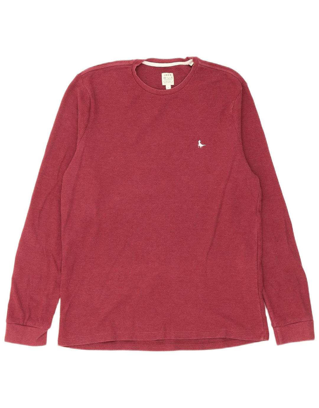 Jack Wills Top masculino de manga comprida médio algodão Borgonha