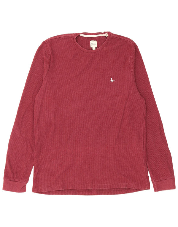 Jack Wills Top masculino de manga comprida médio algodão Borgonha