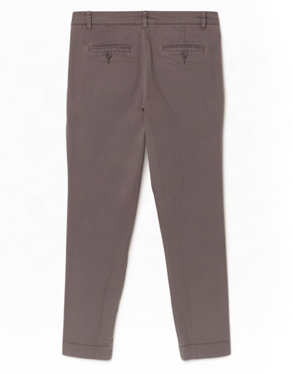 Benetton Womens Slim Chino Trousers UK 10 Small W30 L27 Grey Cotton