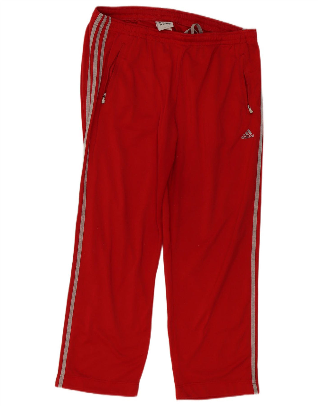 Calças de treino masculinas Adidas UK 40/42 poliéster vermelho médio