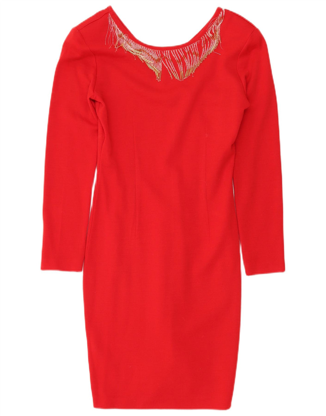 Vestido feminino Chagall de manga comprida UK 12 acrílico vermelho médio