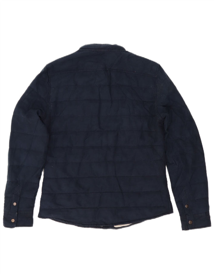 Jaqueta acolchoada masculina Zara UK 36 poliéster azul marinho pequeno
