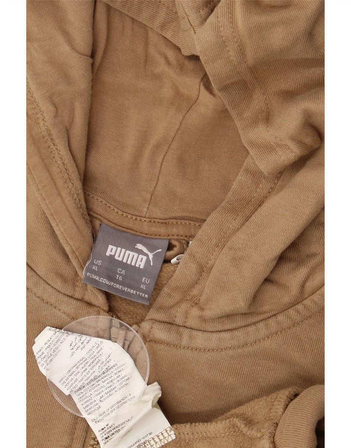 Suéter Puma masculino com capuz e zíper XL marrom algodão