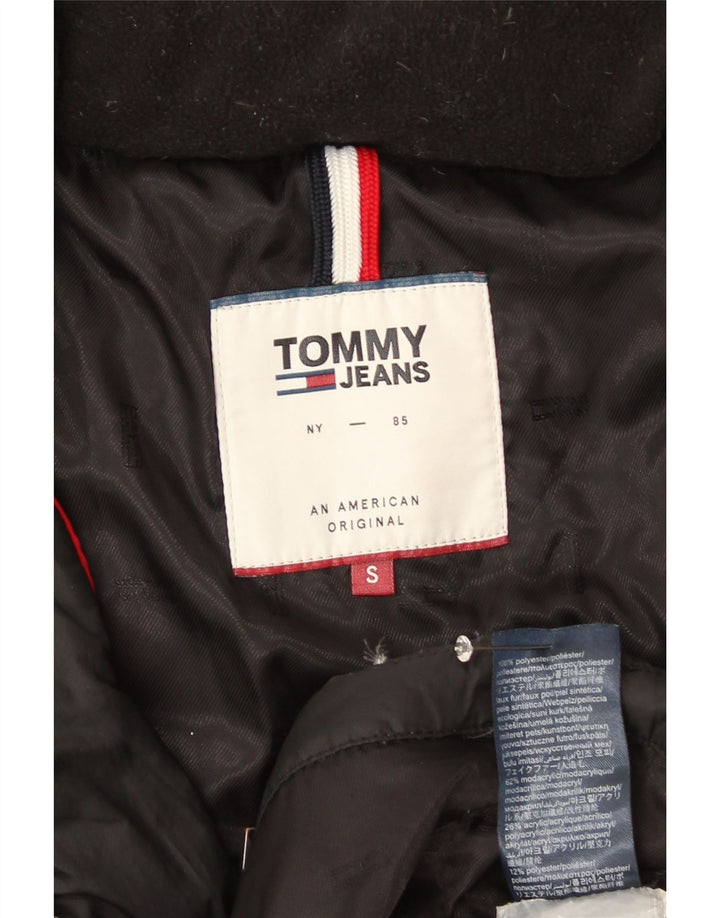 Casaco acolchoado com capuz feminino Tommy Hilfiger Reino Unido 10 pequeno poliéster preto