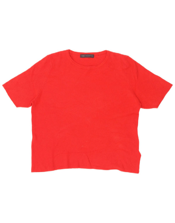 Camiseta feminina Marks & Spencer UK 18 XL viscose vermelha