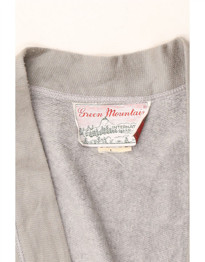 VINTAGE Mens Sleeveless Cardigan Sweater Large Grey Cotton Vintage Vintage and Second-Hand Vintage from Messina Hembry 