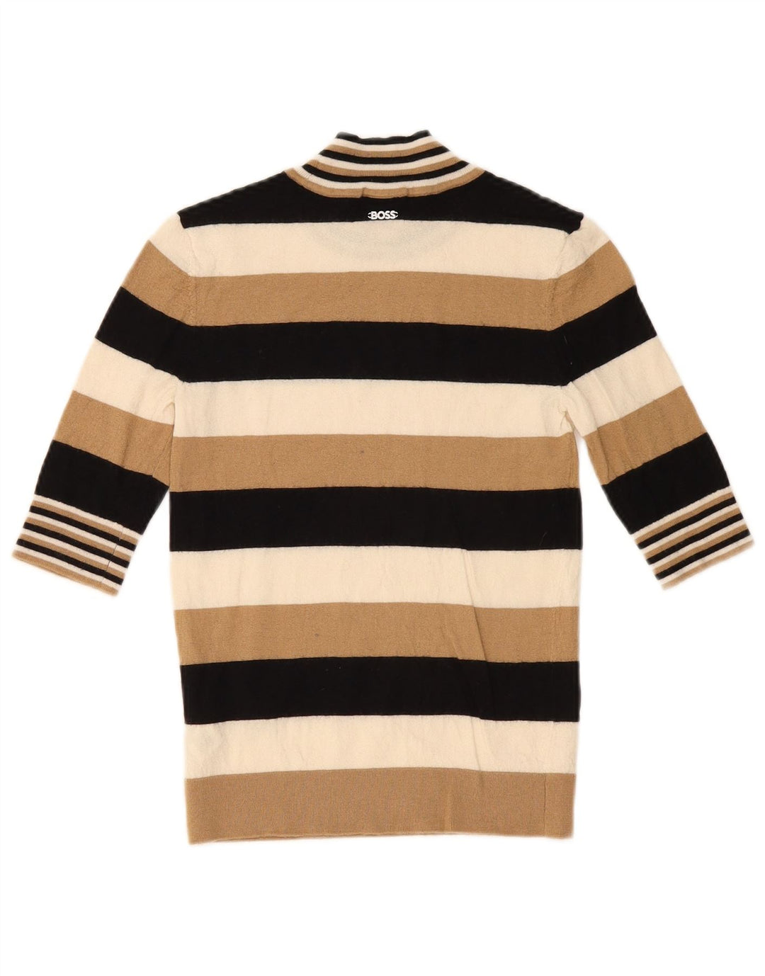Suéter feminino Hugo Boss com gola tartaruga Reino Unido 10 pequeno multicolorido