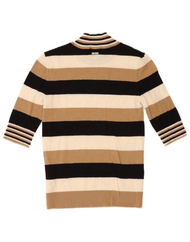 Suéter feminino Hugo Boss com gola tartaruga Reino Unido 10 pequeno multicolorido