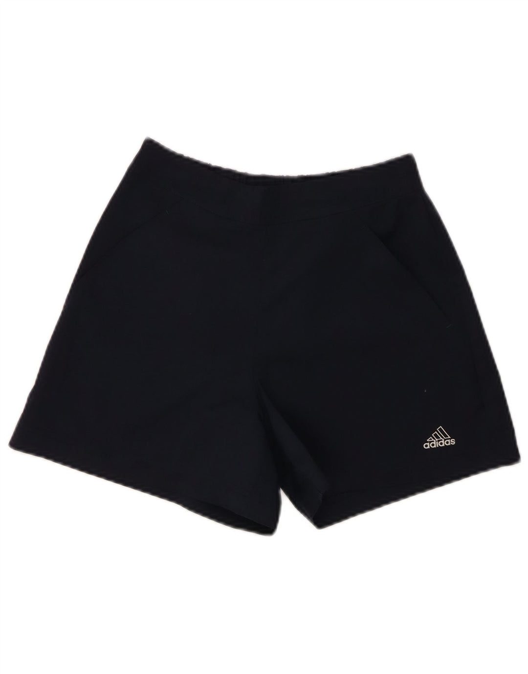 Shorts esportivos femininos Adidas UK 8 pequeno azul marinho poliéster