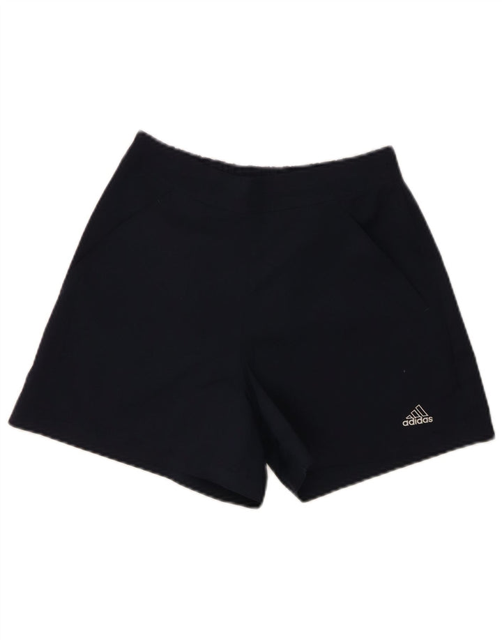 Shorts esportivos femininos Adidas UK 8 pequeno azul marinho poliéster
