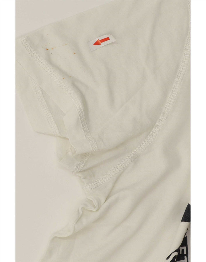 Camiseta masculina gráfica Napapijri Top médio algodão branco