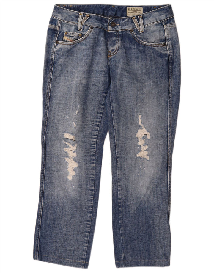 Jeans retos femininos Diesel Looppy Distressed W32 L26 algodão azul