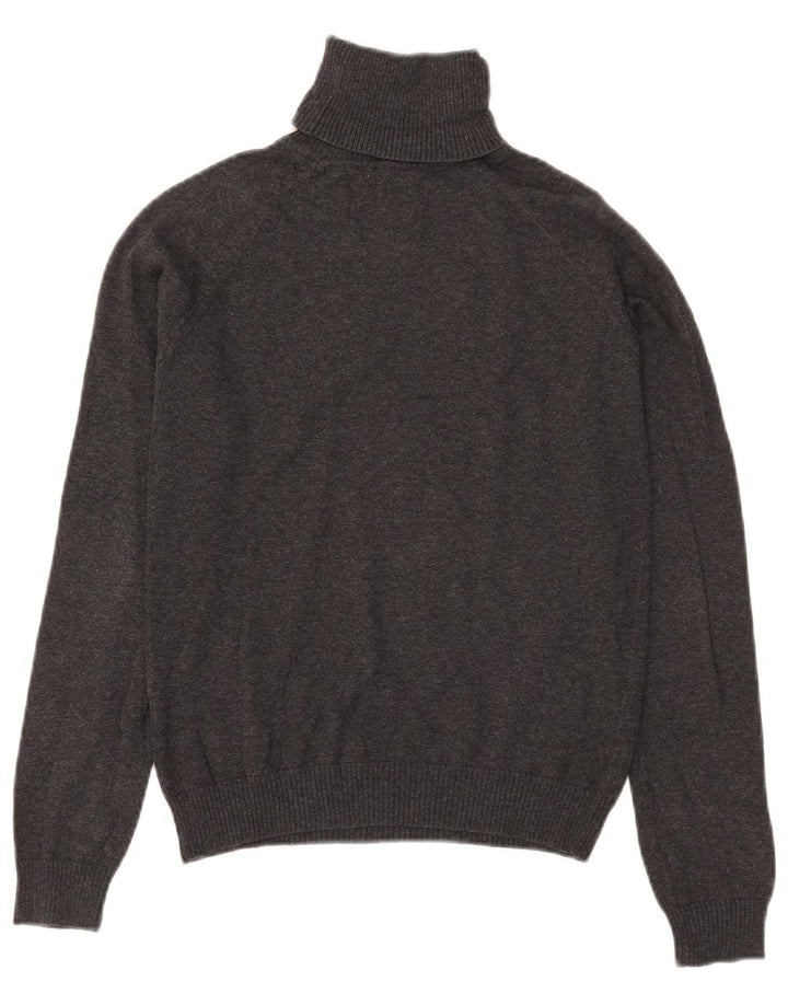 Zara Suéter feminino cropped com gola redonda Reino Unido 12 algodão cinza médio