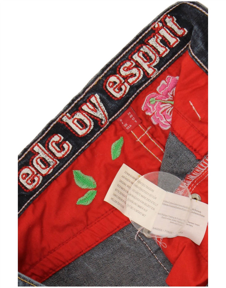 Calça jeans feminina ESPRIT Bootcut UK 12 médio W28 L27 algodão azul marinho