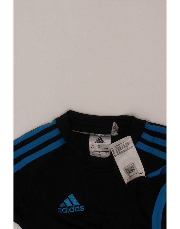 Camiseta ADIDAS Boys Climalite Top 4-5 Anos Preto Colorblock Poliéster