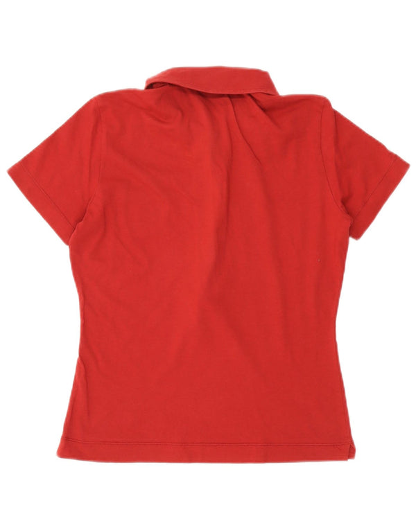 Camisa polo feminina Sergio Tacchini UK 14 médio Borgonha