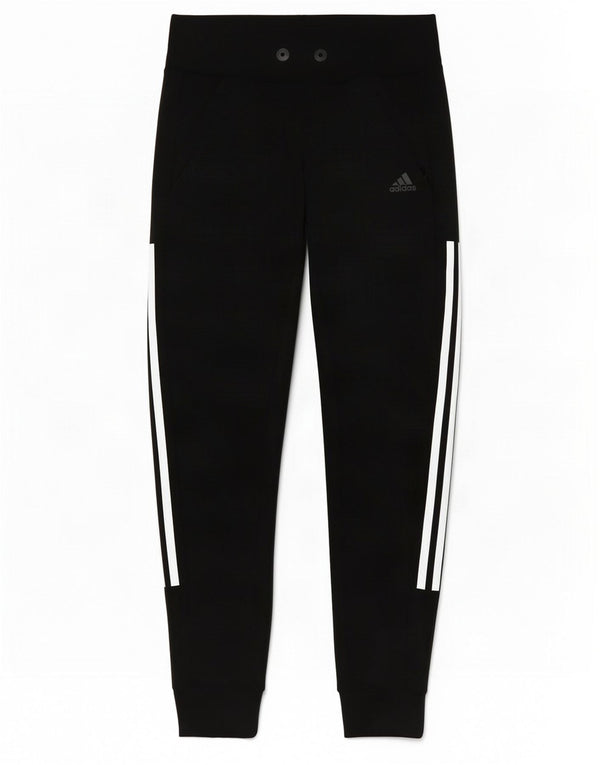 Adidas Mulheres Treino Calças Joggers UK 8/10 Pequeno Preto