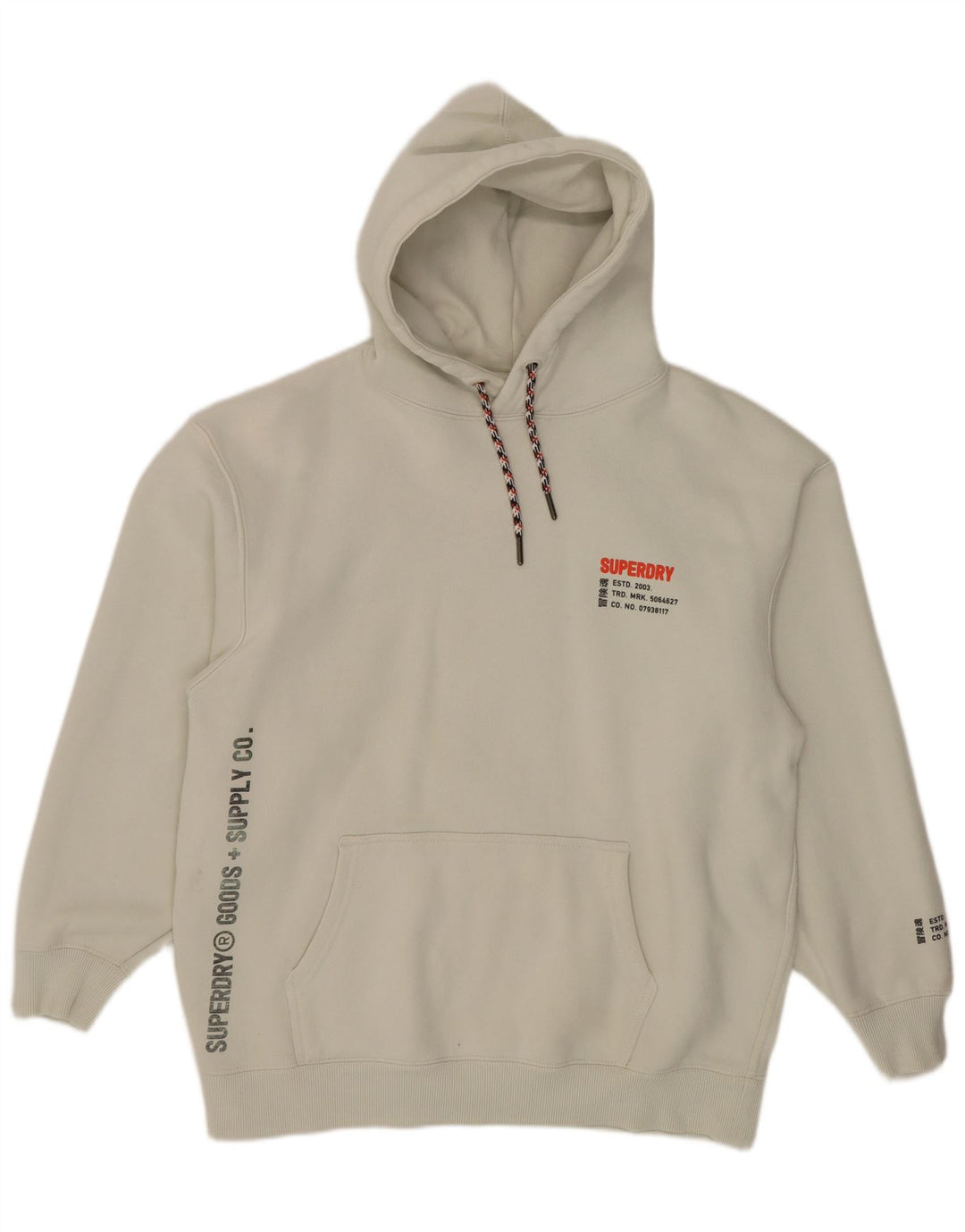 Superdry Mens Graphic Hoodie Jumper Médio Algodão Branco