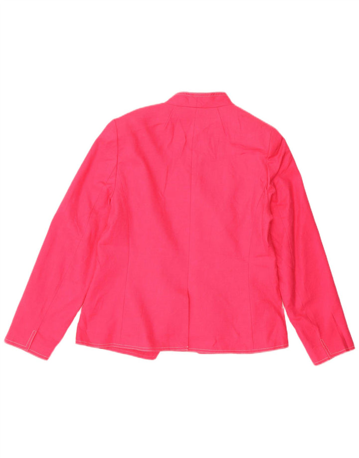 Jaqueta blazer aberta feminina J. Crew US 8 linho rosa médio