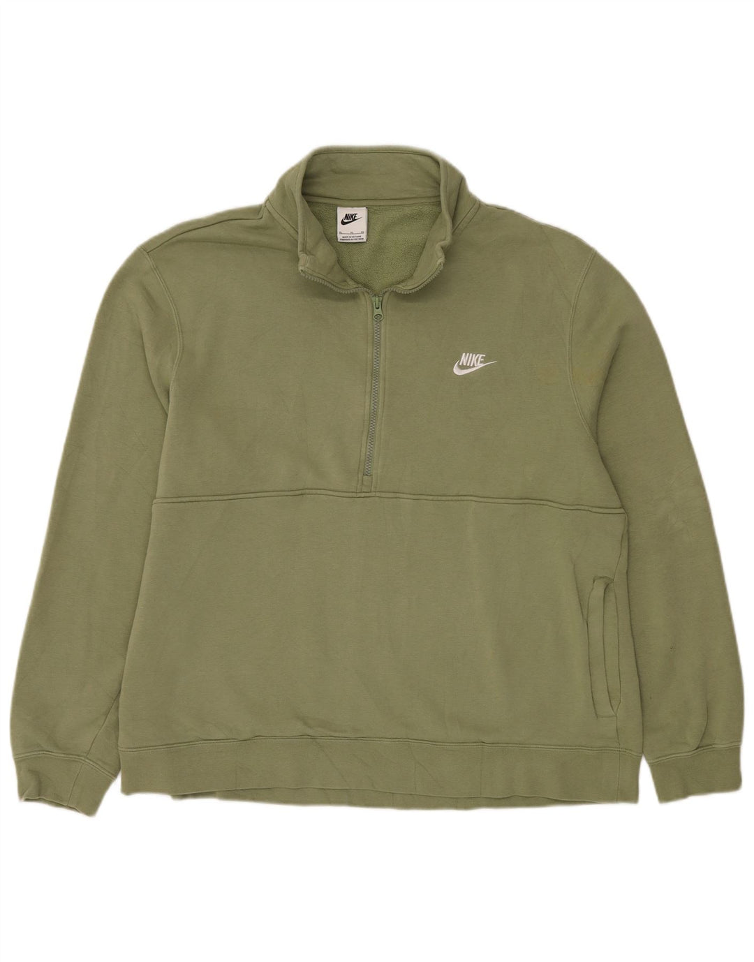 Moletom Nike Masculino com Zíper e Pescoço Jumper XL Verde Algodão