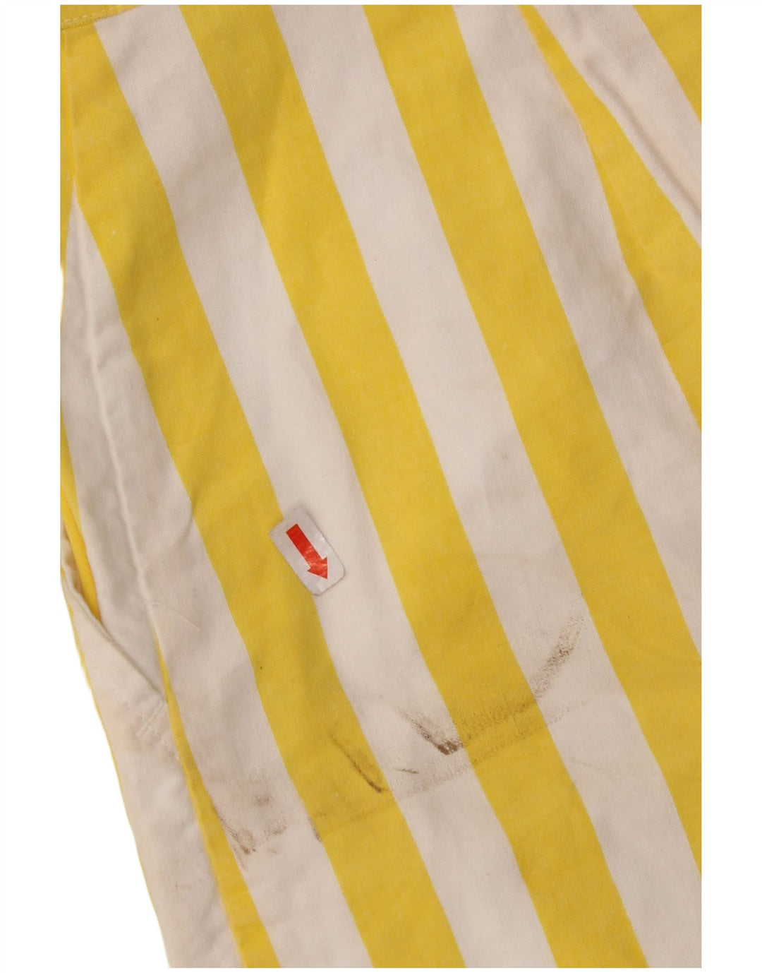 Shorts Chino feminino VINTAGE com perna larga UE 42 grande W30 listrado amarelo