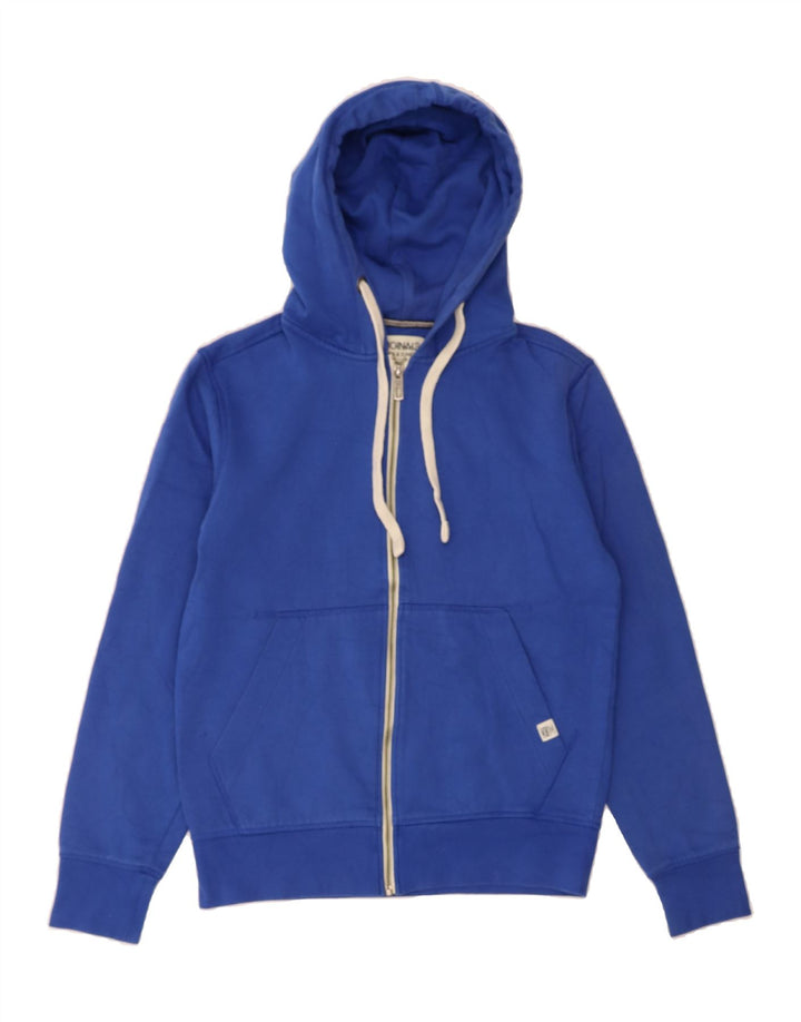 JACK & JONES Mens Zip Hoodie Sweater Small Blue Cotton Vintage Jack & Jones and Second-Hand Jack & Jones from Messina Hembry 