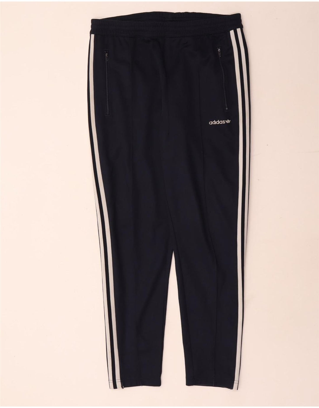 Calça de treino masculina Adidas grande poliéster azul marinho