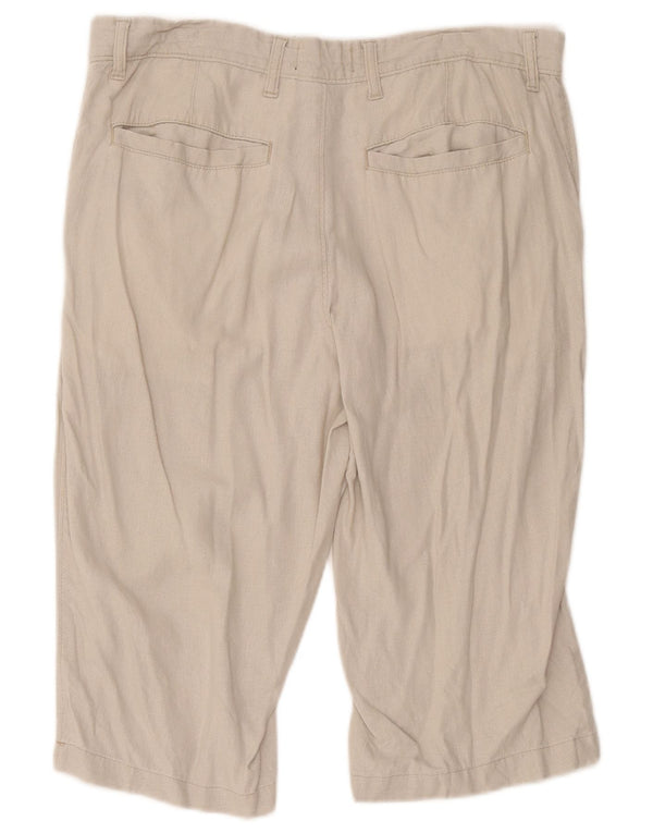 Bermuda masculina regular Marks & Spencer W34 grande linho bege