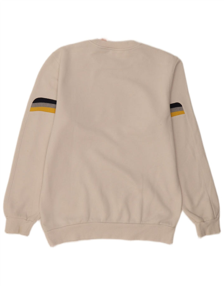 Adidas Womens Graphic Sweatshirt Jumper UK 14 Médio Algodão Branco