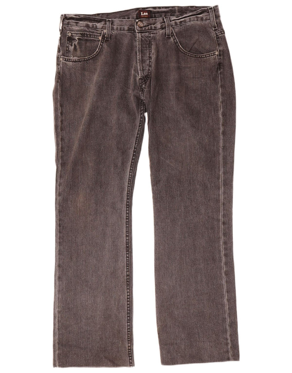 Lee Mens Knox Straight Jeans W36 L32 Algodão Cinza
