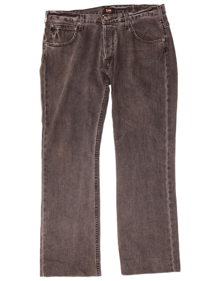 Lee Mens Knox Straight Jeans W36 L32 Algodão Cinza