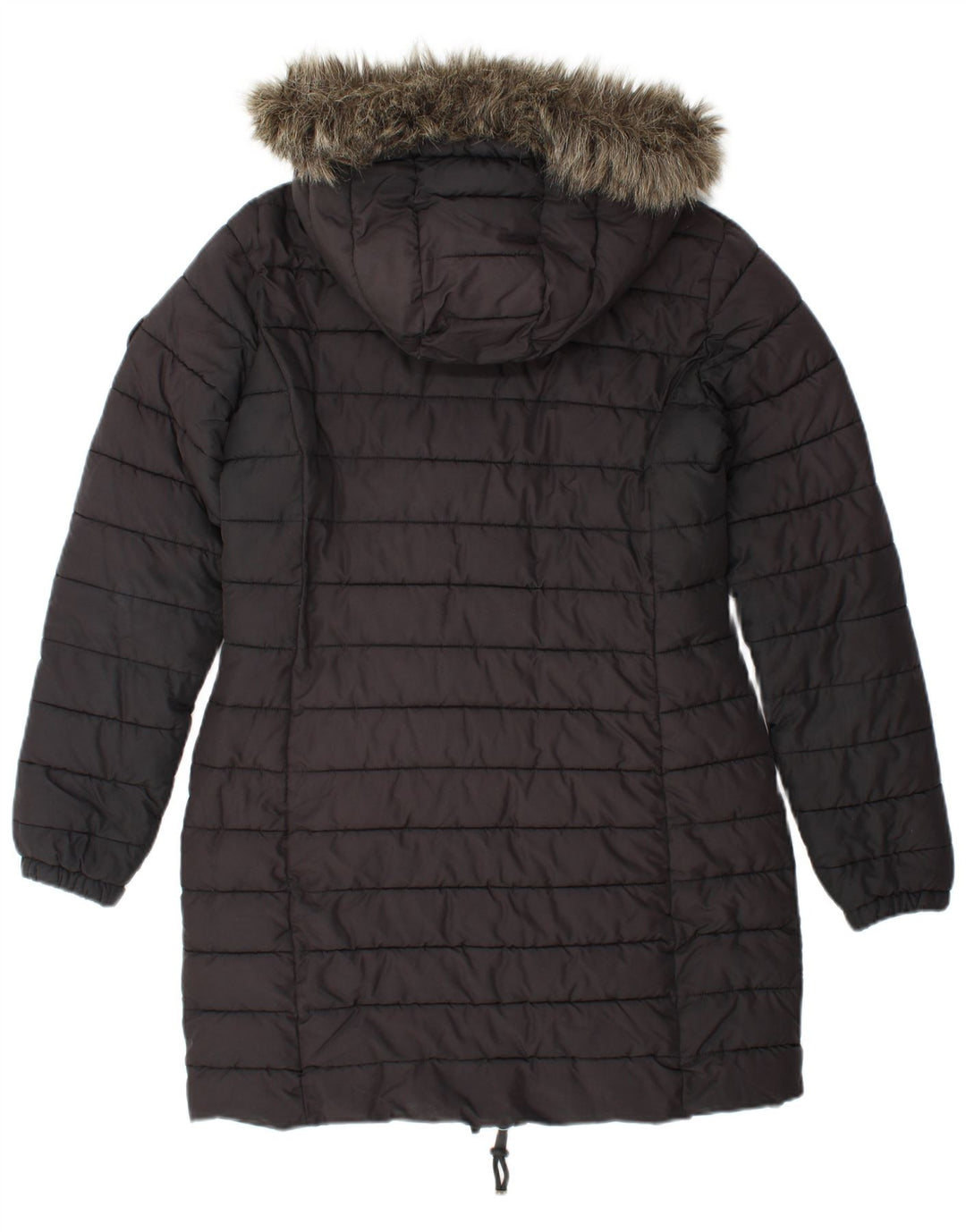 Casaco acolchoado com capuz feminino SUPERDRY UK 10 pequeno poliéster preto