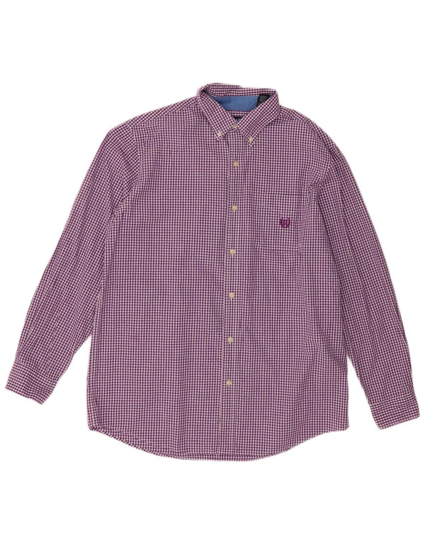 Camisa masculina Chaps grande algodão guingão roxo