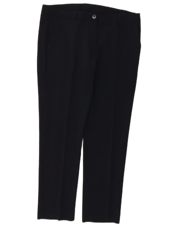 Benetton Womens Straight Chino Trousers UK 14 Large W34 L27 Navy Blue