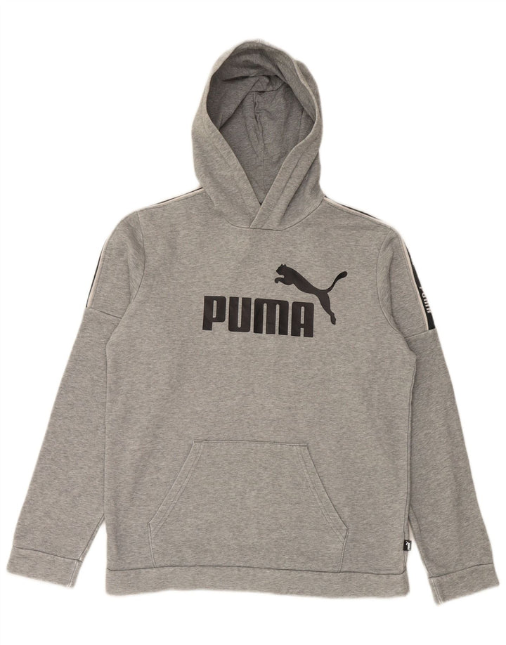 Jumper com capuz gráfico PUMA Boys 15-16 anos algodão cinza