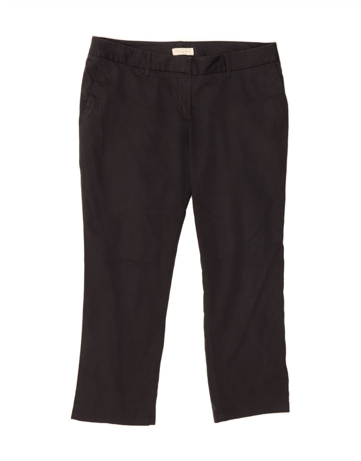 MASSIMO DUTTI Womens Crop Casual Trousers W32 L25 Black Cotton Vintage Massimo Dutti and Second-Hand Massimo Dutti from Messina Hembry 