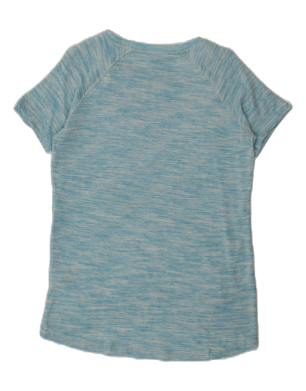 Camiseta feminina CHAMPION UK 10 pequena viscose manchada azul
