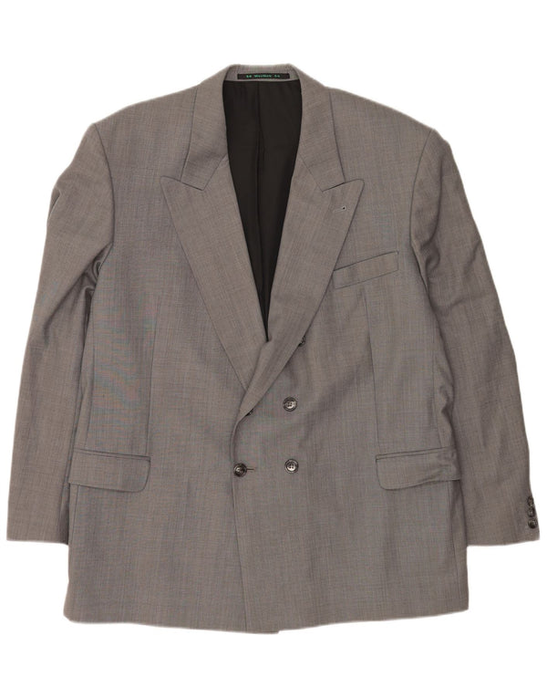 Jaqueta blazer masculina C&A com peito duplo IT 54 2XL poliéster cinza
