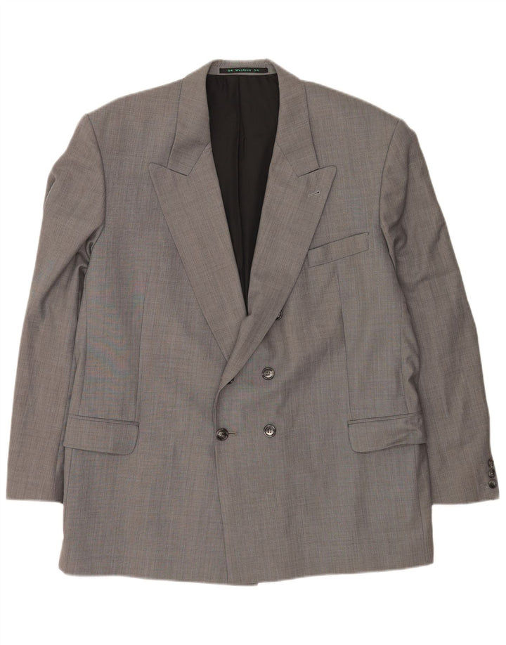 Jaqueta blazer masculina C&A com peito duplo IT 54 2XL poliéster cinza