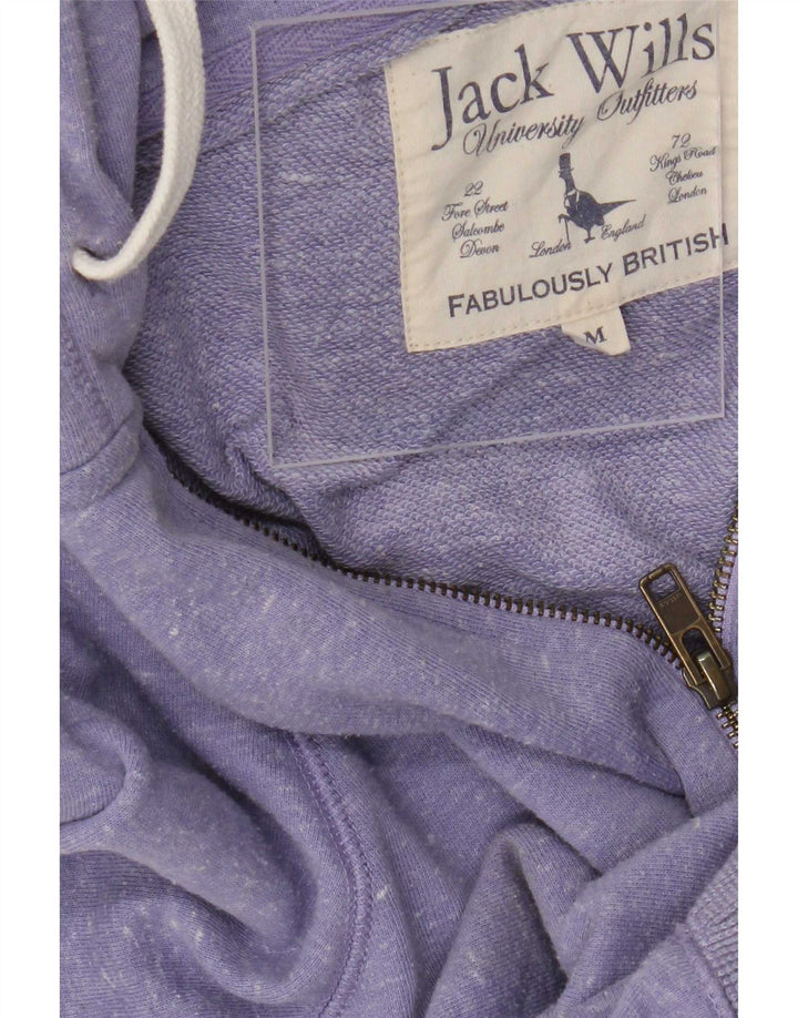 Suéter masculino com capuz e zíper gráfico Jack Wills poliéster manchado roxo médio